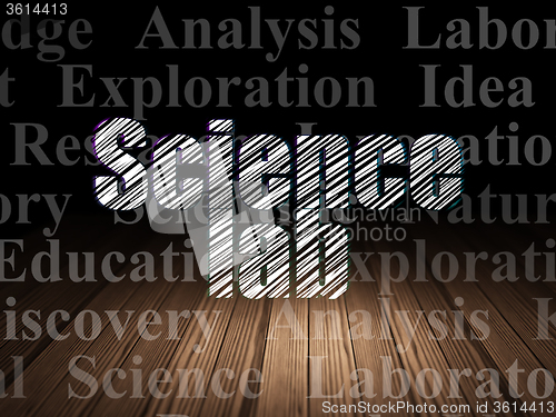 Image of Science concept: Science Lab in grunge dark room