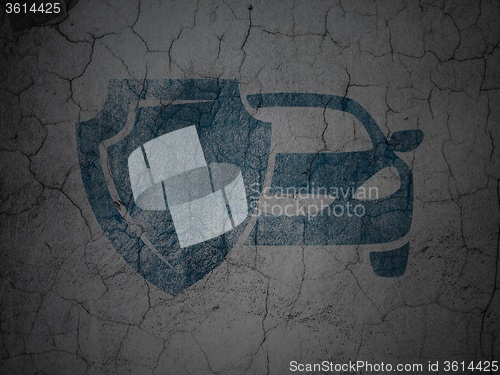 Image of Insurance concept: Car And Shield on grunge wall background