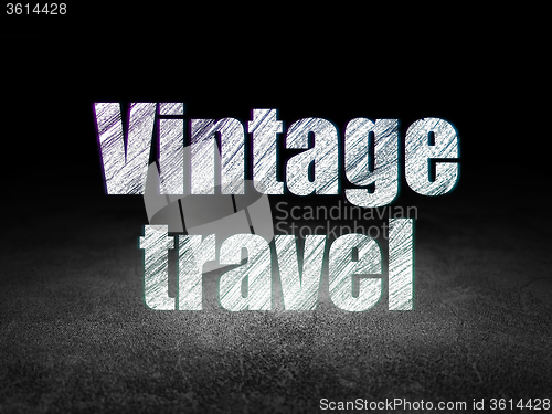 Image of Travel concept: Vintage Travel in grunge dark room