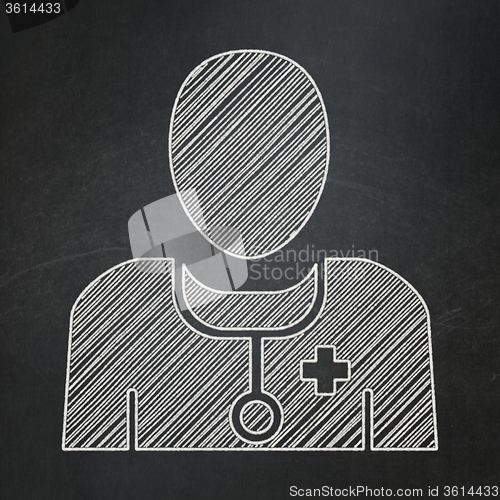 Image of Health concept: Doctor on chalkboard background