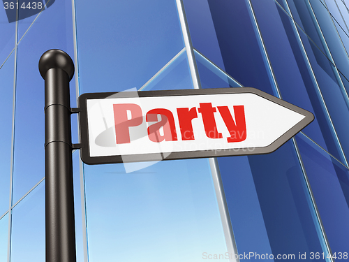 Image of Holiday concept: sign Party on Building background