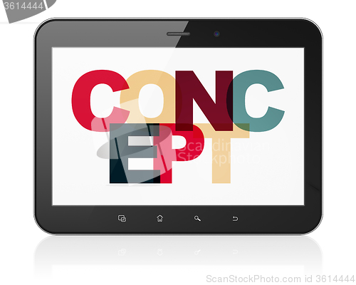 Image of Advertising concept: Tablet Computer with Concept on  display