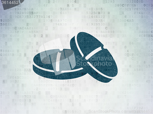 Image of Medicine concept: Pills on Digital Paper background