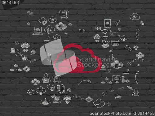 Image of Cloud computing concept: Cloud on wall background