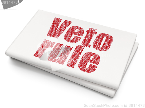 Image of Politics concept: Veto Rule on Blank Newspaper background