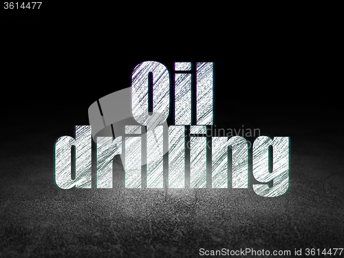 Image of Manufacuring concept: Oil Drilling in grunge dark room