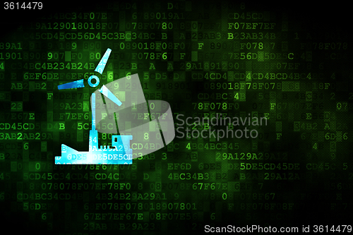 Image of Industry concept: Windmill on digital background