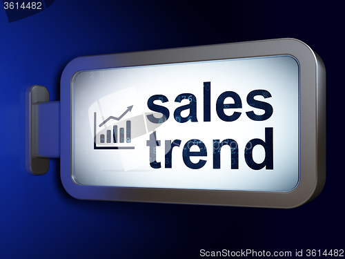 Image of Marketing concept: Sales Trend and Growth Graph on billboard background