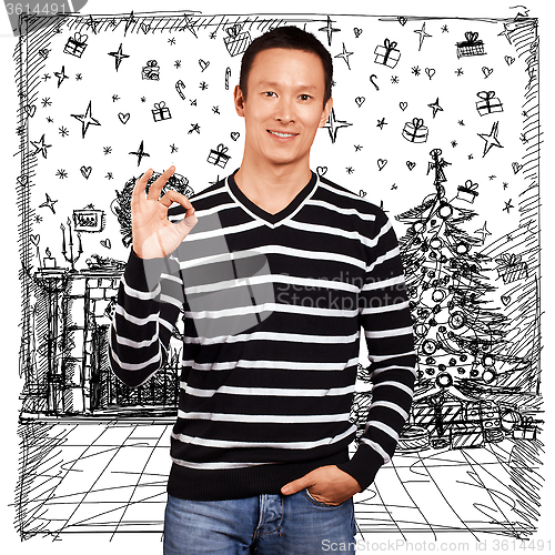 Image of Man Looking For Christmas Gifts