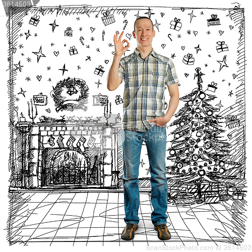 Image of Man Looking For Christmas Gifts