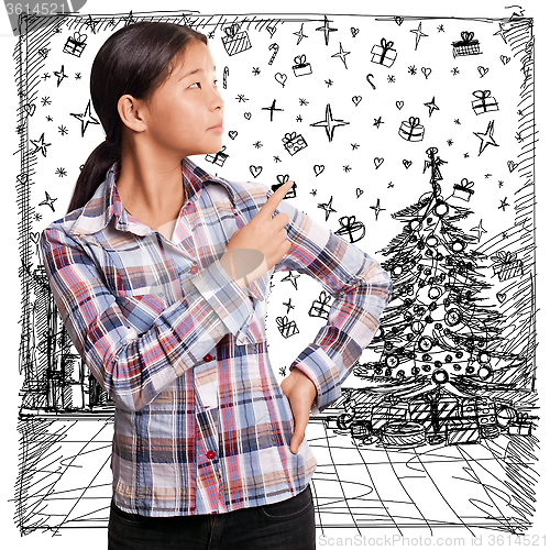 Image of Woman Looking For Christmas Gifts