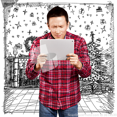 Image of Man Looking For Christmas Gifts
