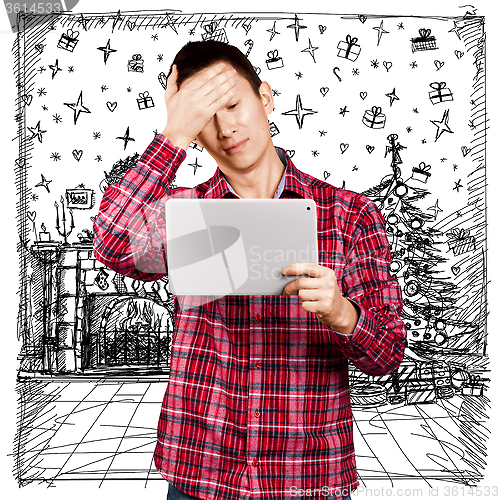Image of Man Looking For Christmas Gifts