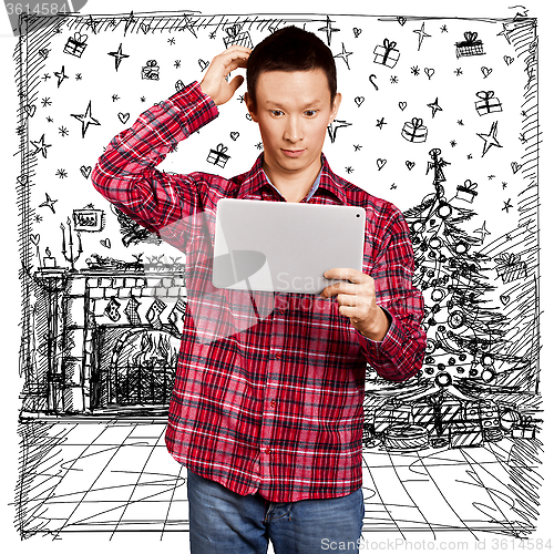 Image of Man Looking For Christmas Gifts