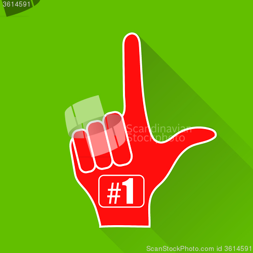 Image of Red Foam Finger Isolated