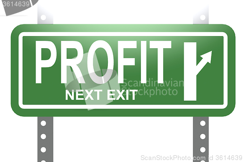 Image of Profit green sign board isolated