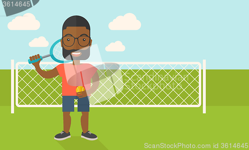 Image of Big tennis player.