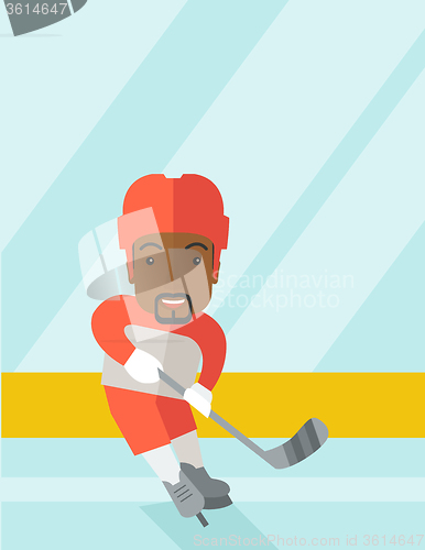 Image of Hockey player at rink.