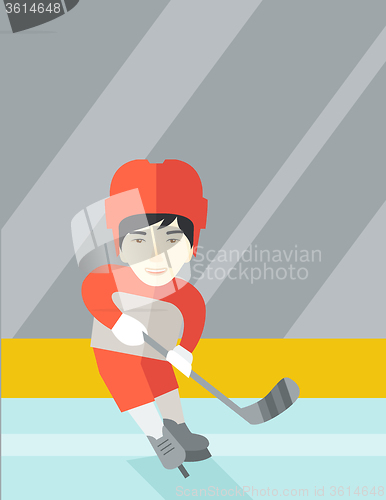 Image of Hockey player at rink.