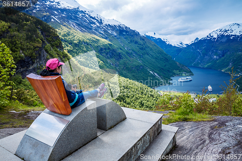 Image of Geiranger fjord, Norway.