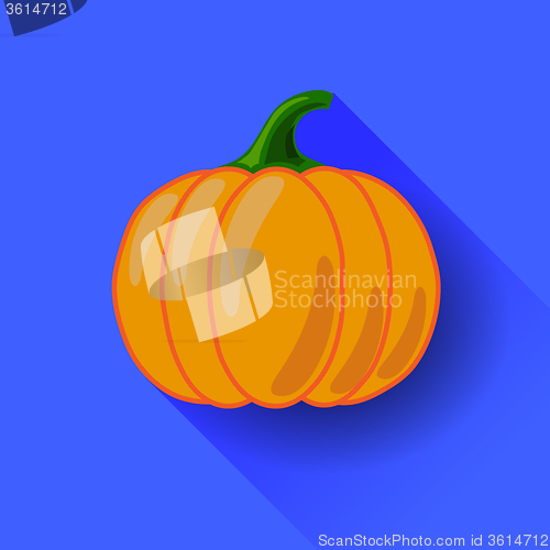 Image of Orange Pumpkin Icon Isolated