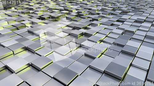 Image of silver metallic cubes