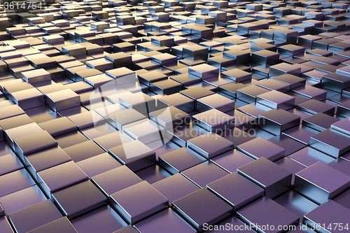 Image of purple metallic cubes