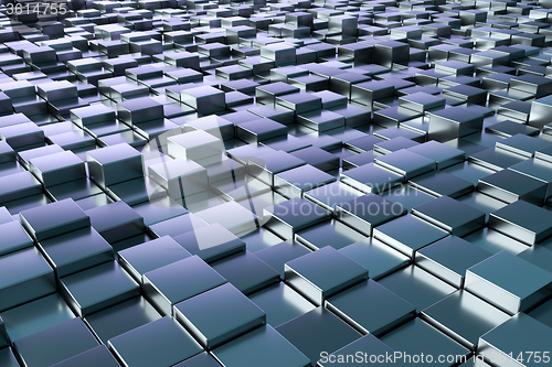 Image of blue metallic cubes