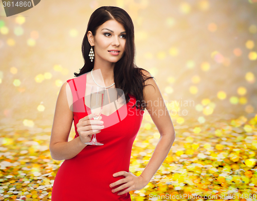 Image of beautiful sexy woman with champagne glass