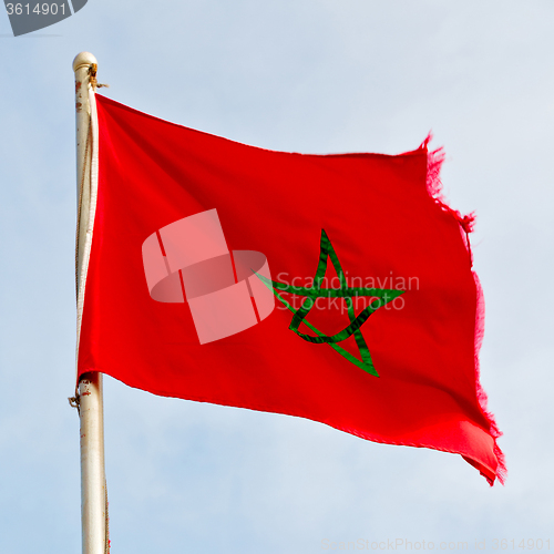 Image of tunisia  waving flag in the blue sky  colour and wave