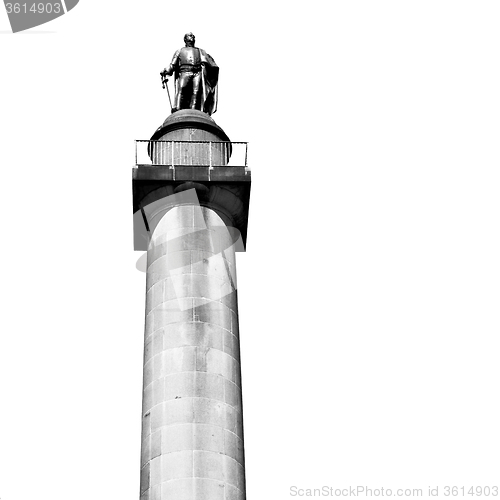 Image of historic   marble and statue in old city of london england