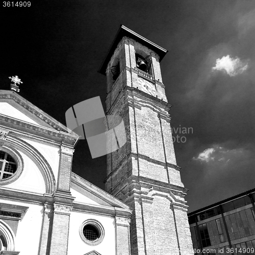 Image of  building  clock tower in italy europe old  stone and bell