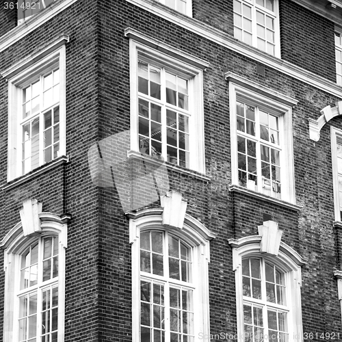 Image of in europe london old red brick wall and    historical window