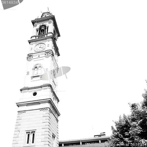 Image of  building  clock tower in italy europe old  stone and bell