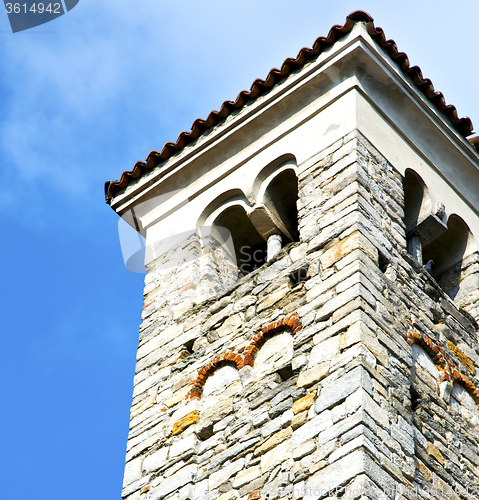 Image of in varano borghi  old abstract    wall  and church tower bell su