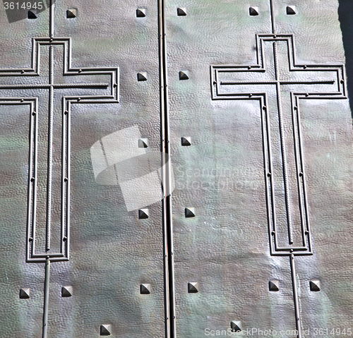 Image of sumirago abstract   rusty brass brown knocker  