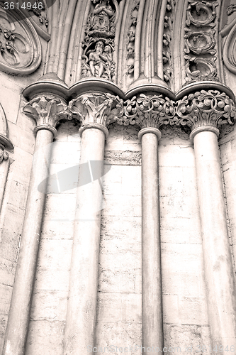 Image of historic   marble and statue in old city of london england