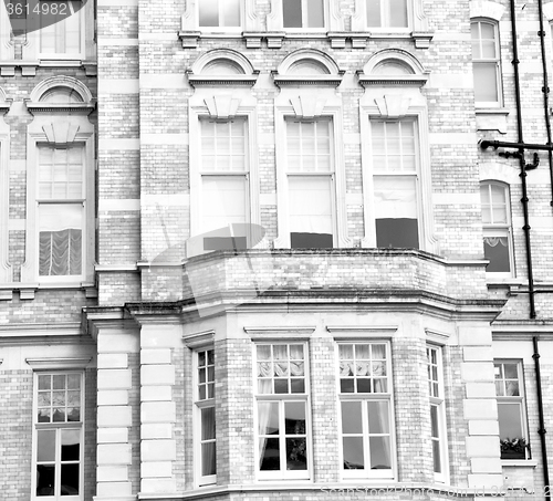 Image of window in europe london old red brick wall and      historical 
