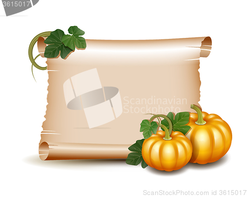 Image of Thanksgiving card with pumpkins