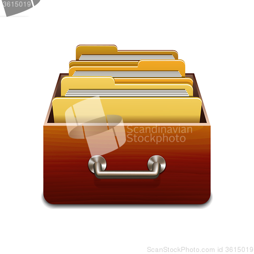 Image of Vector File Cabinet with Documents