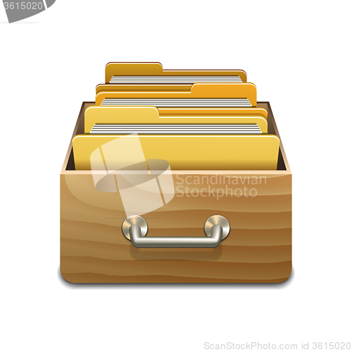 Image of Vector File Cabinet with Documents