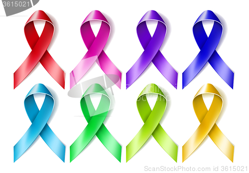 Image of Colorful awareness ribbons 