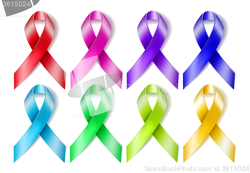 Image of Colorful awareness ribbons 