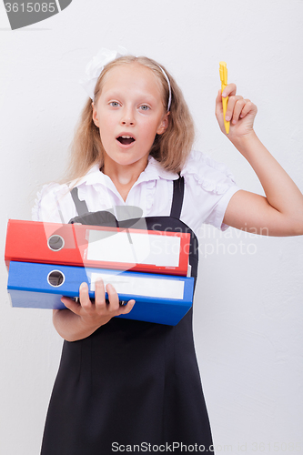 Image of Schoolgirl with folders 