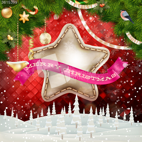 Image of Christmas Background Landscape. EPS 10