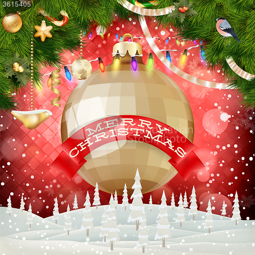 Image of Christmas bauble composition. EPS 10