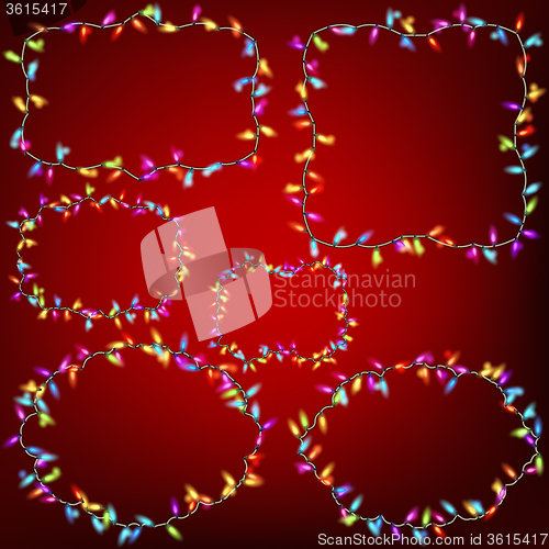 Image of Christmas Lights Frames. EPS 10
