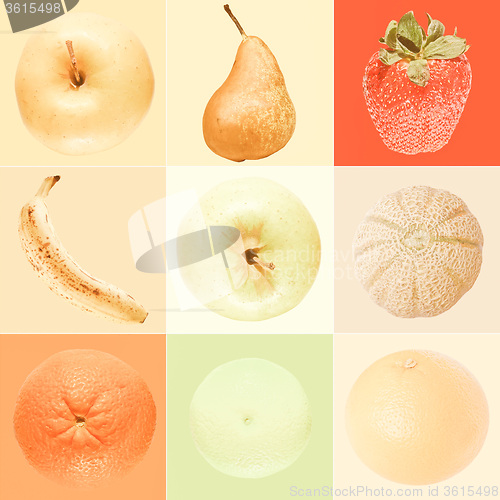 Image of Retro looking Fruit collage
