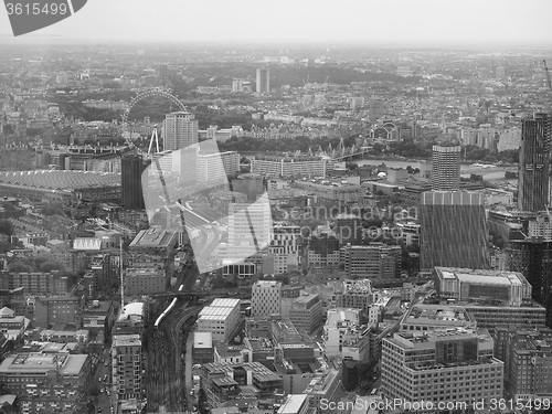 Image of Black and white Aerial view of London