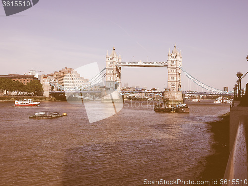 Image of Retro looking Tower Bridge in London